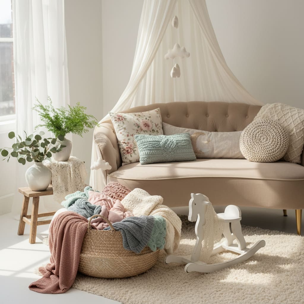 Newborn and maternity props with soft blankets